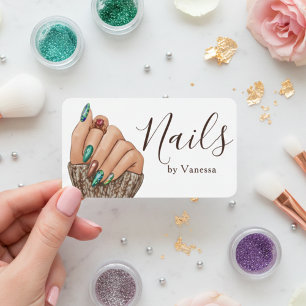 Tarjeta De Visita Técnico de uñas minimalista moderno Manicurista