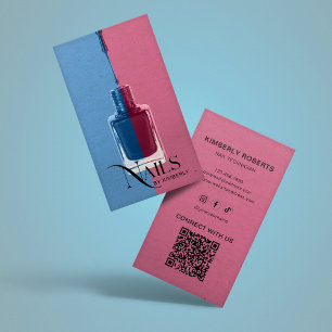 Tarjeta De Visita Técnico de uñas Modern Rose Blue 