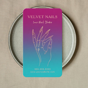 Tarjeta De Visita Técnico de uñas moderno código Qr manicurista eleg