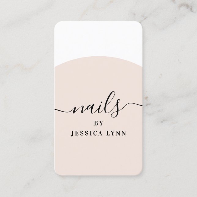 Tarjeta De Visita Técnico de uñas moderno salón de belleza elegante (Anverso)