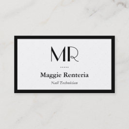 Tarjeta De Visita Técnico de uñas - Monograma de estilo limpio