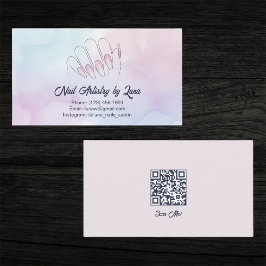 Tarjeta De Visita Técnico de uñas móvil código QR personalizado