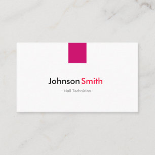Tarjeta De Visita Técnico de uñas - Rosa simple Rosa