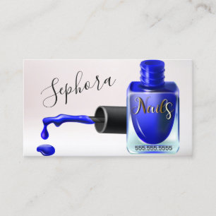 Tarjeta De Visita Técnico en Arte de Uñas - Esmalte de Uñas Azul