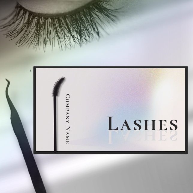 Tarjeta De Visita Técnico moderno Holográfico Silver Lash (Subido por el creador)