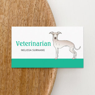 Tarjeta De Visita Técnico veterinario crema galgo italiano perro
