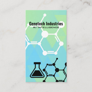 Tarjeta De Visita Tecnología Biológica   Molécula   Ciencia   IA