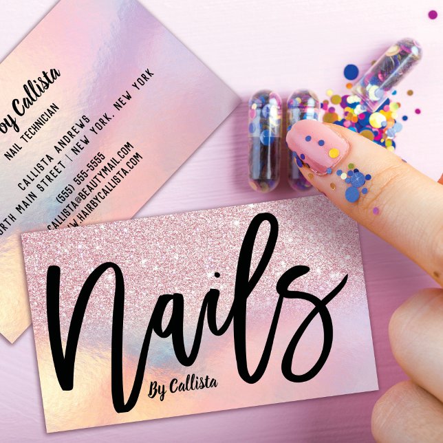 Tarjeta De Visita Tecnología de Nail irlandés Purpurina rosa (Subido por el creador)