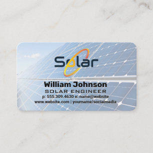 Tarjeta De Visita Tecnología de Panel Solar   Ingeniero   Energía