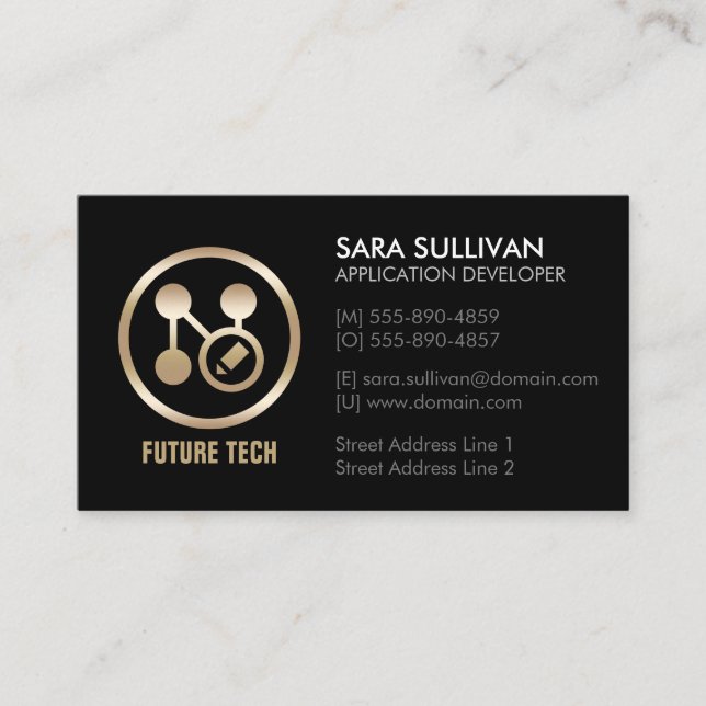 Tarjeta De Visita Tecnología de programador de computadoras (Anverso)