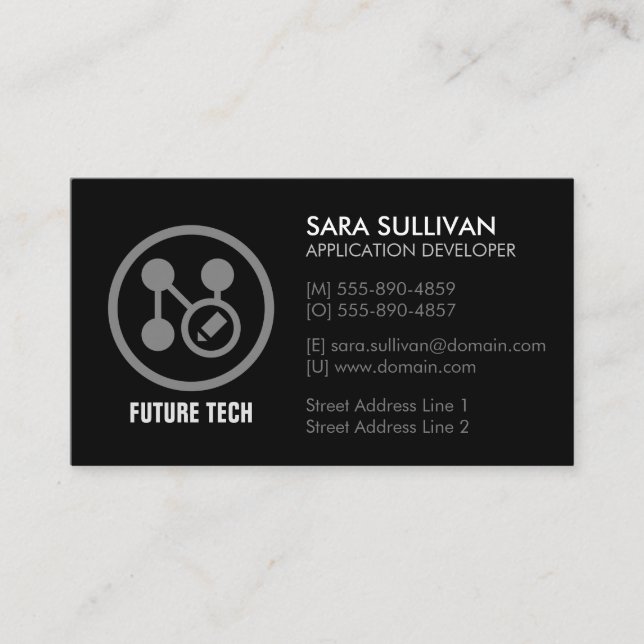 Tarjeta De Visita Tecnología de programador de computadoras (Anverso)