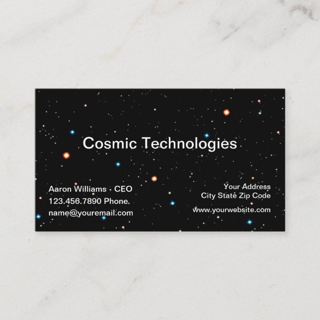 Tarjeta De Visita Tecnología espacial cósmica Guay (Anverso)