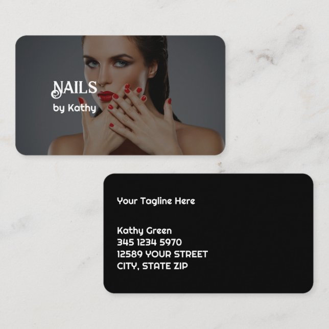 Tarjeta De Visita Tecnología personalizada de Nail Photo (Anverso / Reverso)