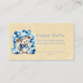 Tarjeta De Visita Teddy Bear Balloon Arch Boy Diaper Raffle