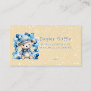 Tarjeta De Visita Teddy Bear Balloon Arch Boy Diaper Raffle