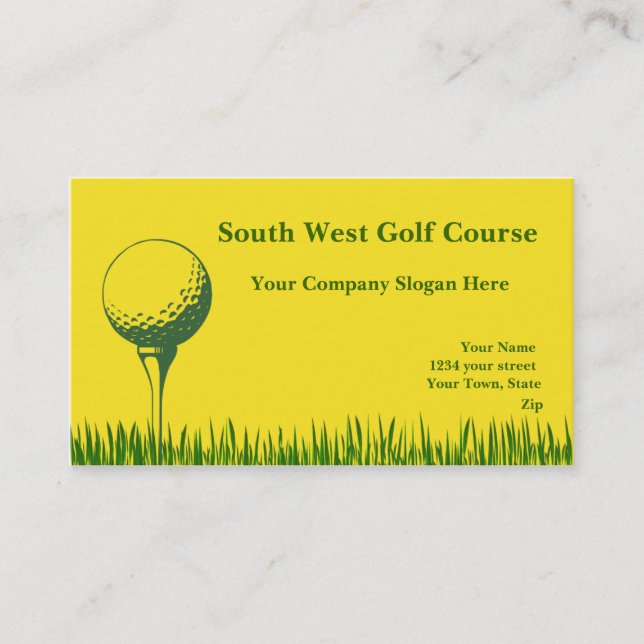 Tarjeta De Visita Tee de golf y pelota de golf (Anverso)
