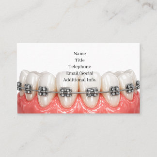 Tarjeta De Visita Teeth Braces Orthodontics Dentist Business Card