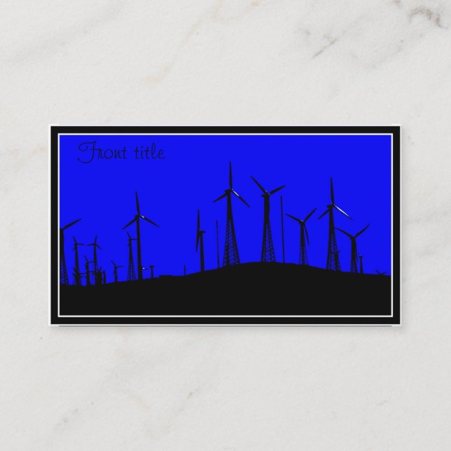Tarjeta De Visita Tehachapi Wind Farm Silhouette (Anverso)