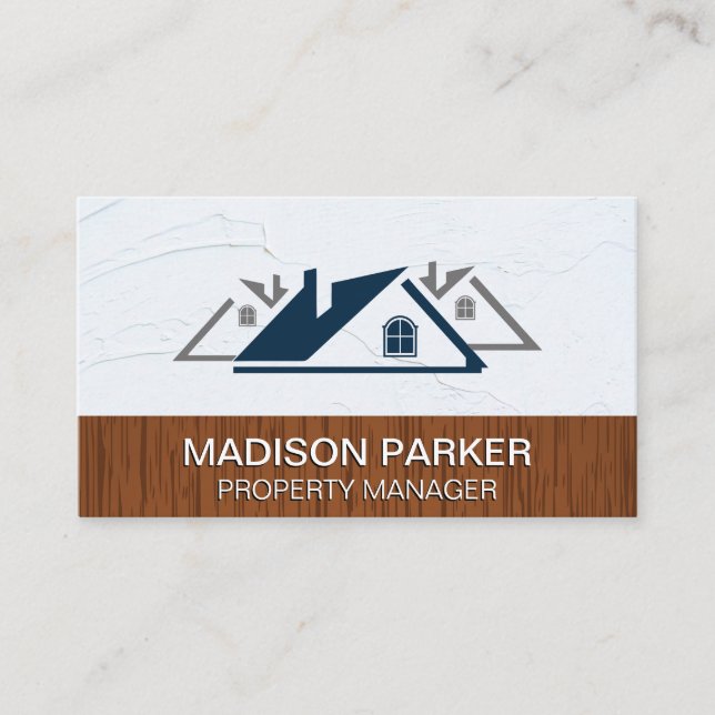 Tarjeta De Visita Tejados residenciales | Pared de madera empacada (Anverso)