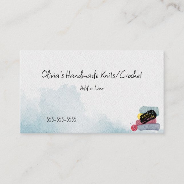 Tarjeta De Visita Tejido/crochet hecho a mano (Anverso)