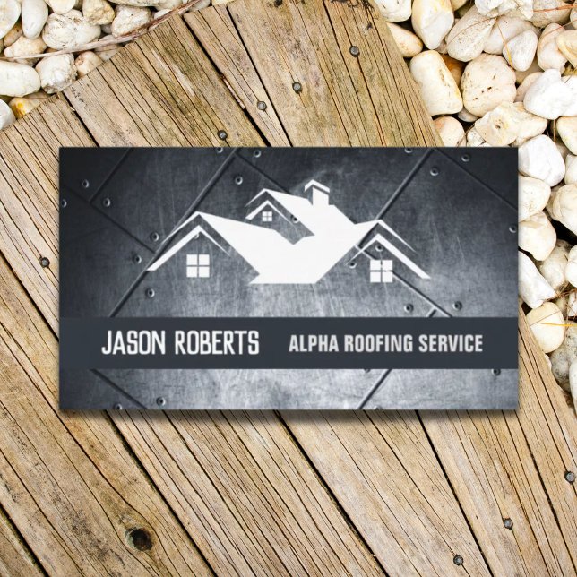 Tarjeta De Visita Tejido de construcción de la construcción del tech (Handyman Roof Repair Construction Roofer Roofing Business Card)