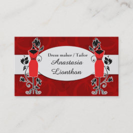 Tarjeta De Visita Tejido de diseño rojo