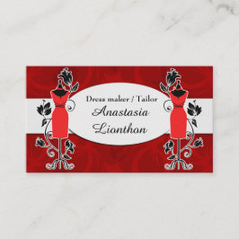 Tarjeta De Visita Tejido de diseño rojo