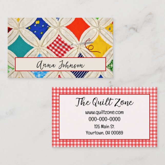 Tarjeta De Visita Tejido de la ventana de la catedral con aguja (Anverso / Reverso)