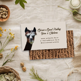 Tarjeta De Visita Tejido de Llama Marrón 
