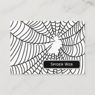 Tarjeta De Visita Tela de Araña en Blanco y Negro