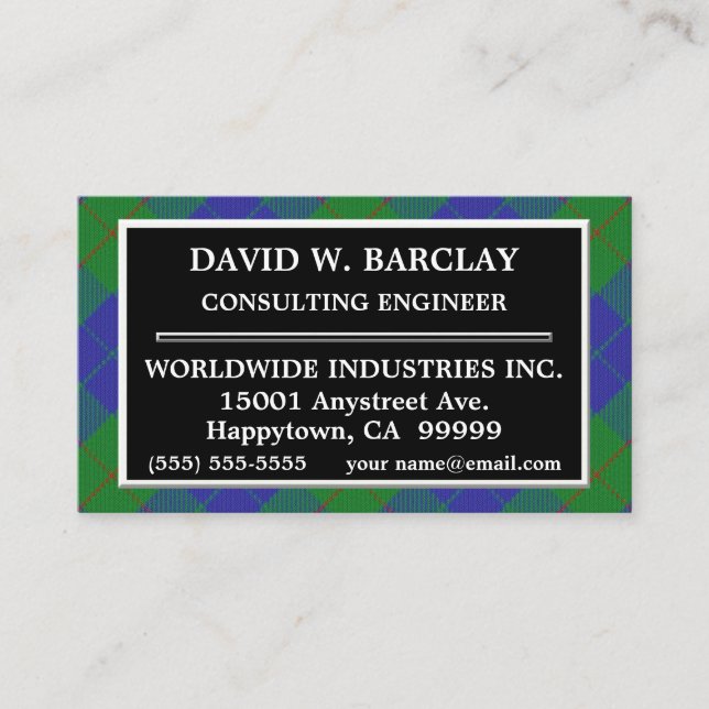 Tarjeta De Visita Tela escocesa de tartán escocesa de la caza de (Anverso)