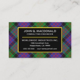 Tarjeta De Visita Tela escocesa de tartán escocesa de MacDonald