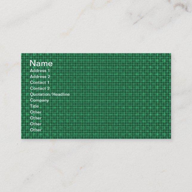 Tarjeta De Visita Tela verde (Anverso)