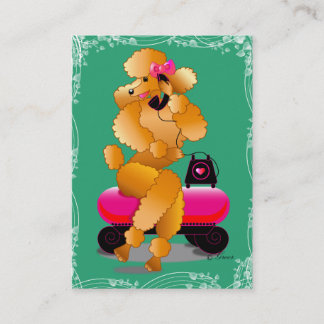 Tarjeta De Visita Teléfono Apricot Poodle Retro