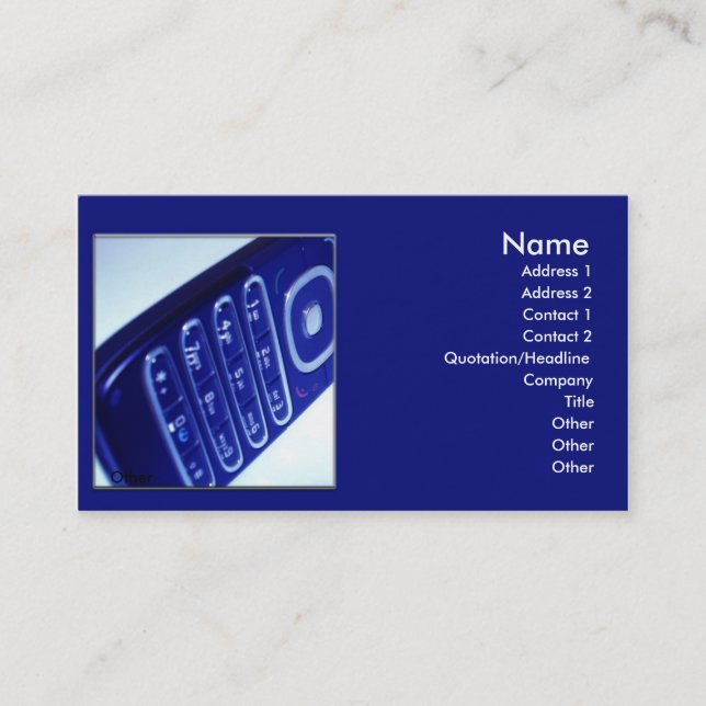Tarjeta De Visita Teléfono móvil (Anverso)