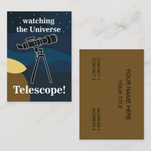 Tarjeta De Visita Telescopio Cielo Nocturno Astronomía Observación d