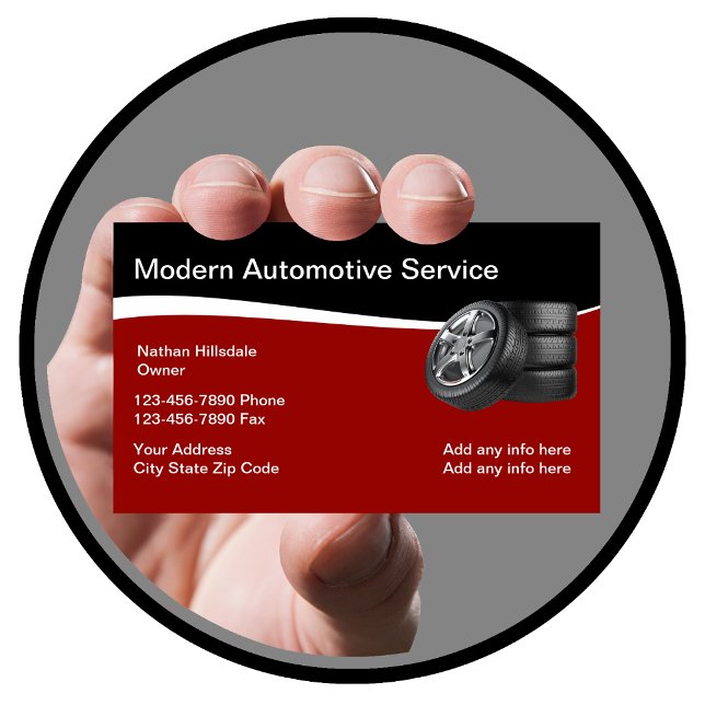 Tarjeta De Visita Tema Automotor Con Neumáticos (Subido por el creador)