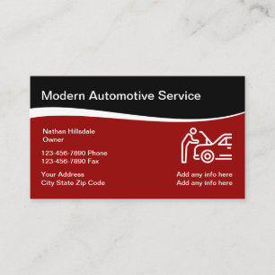 Tarjeta De Visita Tema Automotriz Con Gráfico De Reparación De Autos