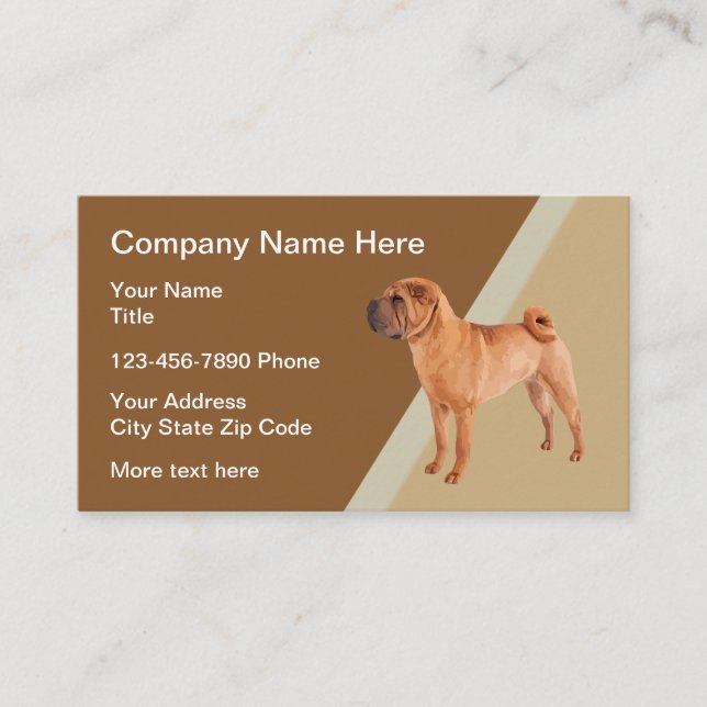 Tarjeta De Visita Tema chino del perro Shar-Pei (Anverso)