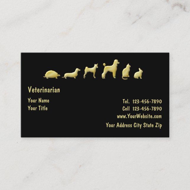 Tarjeta De Visita Tema con clase del mascota (Anverso)