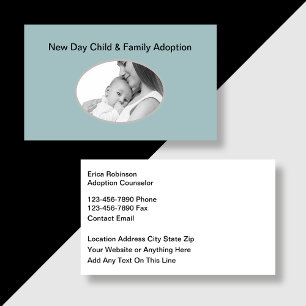 Tarjeta De Visita Tema De Adopción De Niños Y Familias