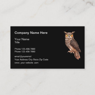 Tarjeta De Visita Tema de Animales Búho Naturaleza