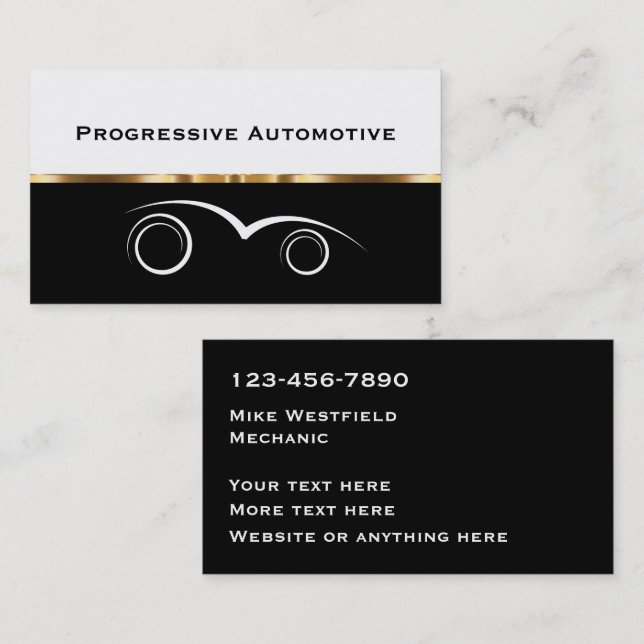 Tarjeta De Visita Tema de automoción elegante (Anverso / Reverso)