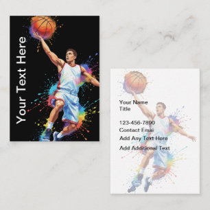 Tarjeta De Visita Tema de Baloncesto Deportivo Fresco y de Moda