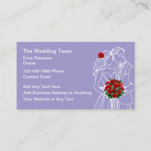 Tarjeta De Visita Tema de Boda Novia Novio Flores