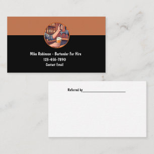 Tarjeta De Visita Tema de Cantinero Más Genial para Contratar