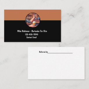 Tarjeta De Visita Tema de Cantinero Más Genial para Contratar