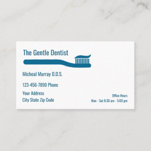 Tarjeta De Visita Tema de cepillo de dientes de dentista moderno
