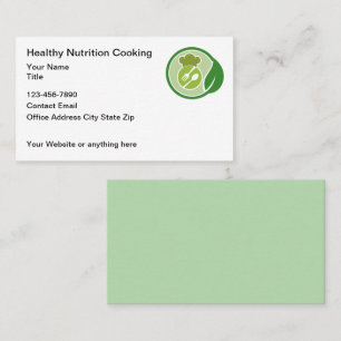 Tarjeta De Visita Tema de cocina saludable y nutrición
