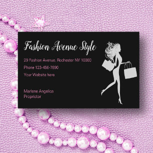 Tarjeta De Visita Tema de Compras de Estilo de Moda